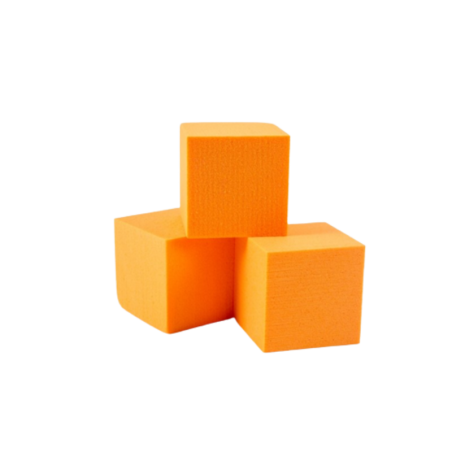 Cube 10 cm sans base OASIS® RAINBOW® FOAM mandarine