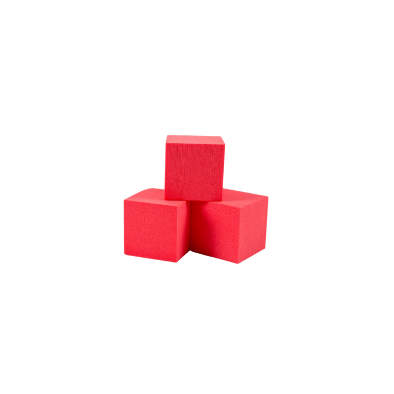 Cube 10 cm sans base OASIS® RAINBOW® FOAM rouge